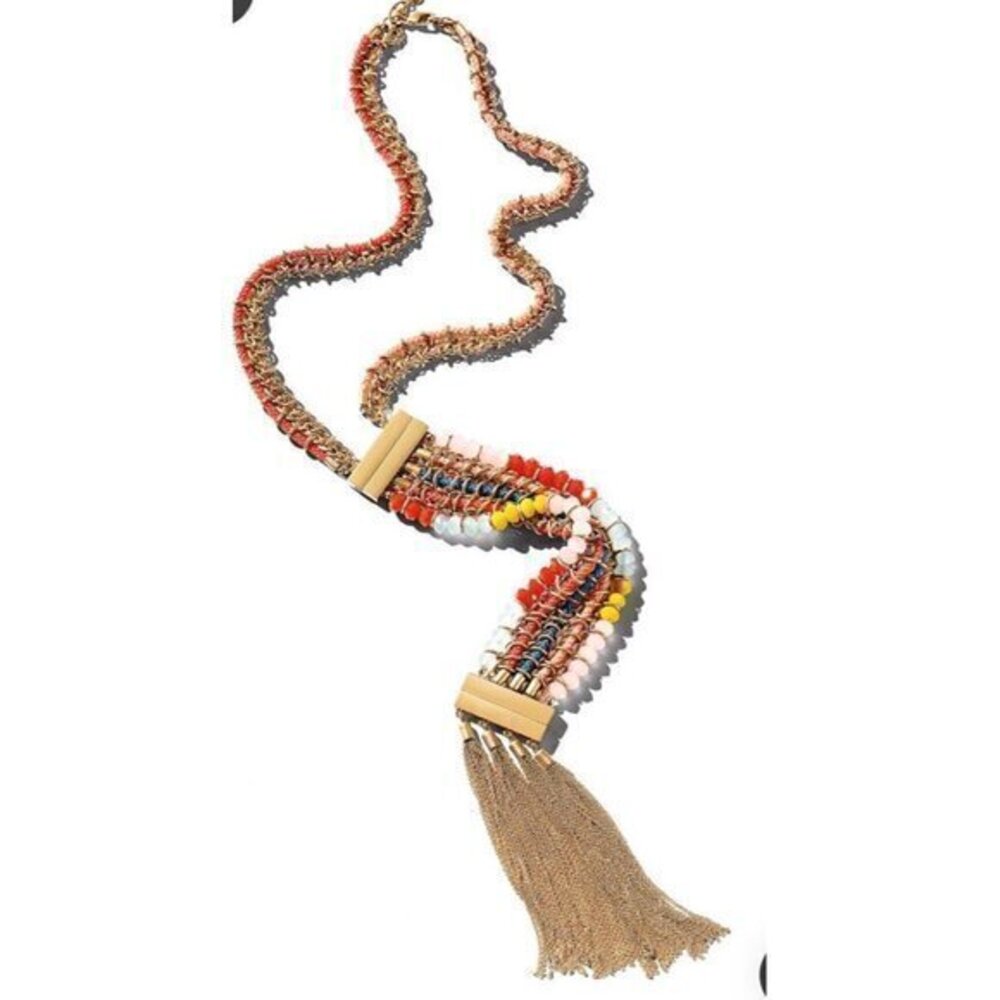 Cabi True Colors Tassel Necklace Beaded Bracelet( 2 in one combo) Convertible